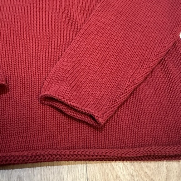 J CREW 100% cotton roll neck fisherman sweater X-LARGE tag vtg 90s y2k prep trad - Picture 7 of 7